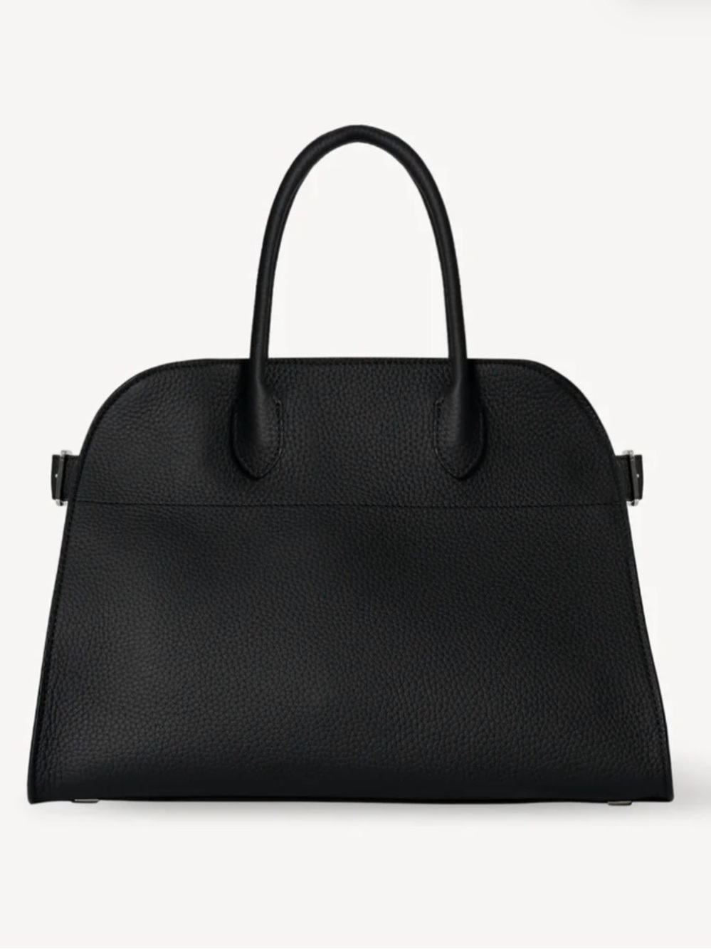 The Row Soft Margaux 12 Bag Black Grained Leather Bag SHW BRAND NEW Full Set